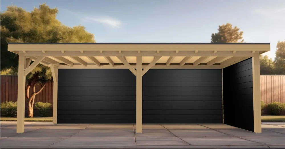Laatste Kans Eiken Overkapping Robuust Bouwpakket | 700x400 cm | 7x4 m - Materialenpakket Robuust 700x400