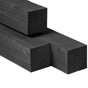 Douglas Paal Zwart 150x150 mm | Zwart Geïmpregneerd Douglas Hout | Fijn Bezaagd - 600 cm Betrouwbaar