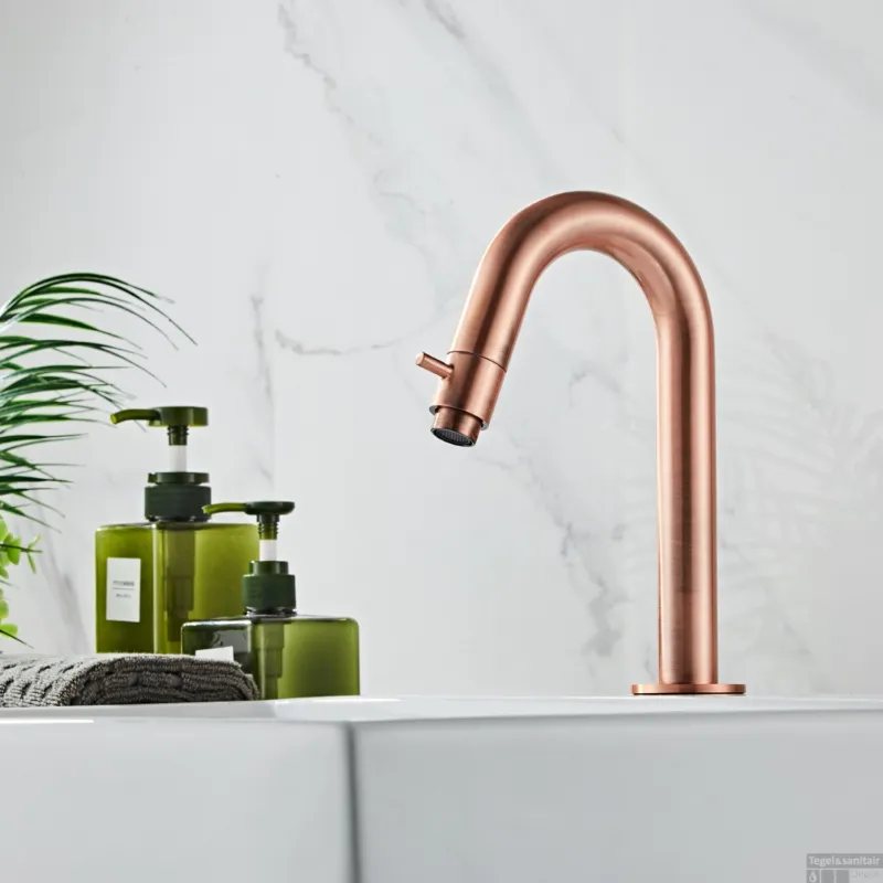 Opbouw Fonteinkraan BWS Copper Geborsteld Koper Weekendaanbieding