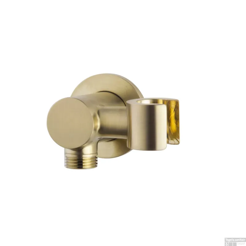 Bestseller Handdouchehouder Wiesbaden Luxe Doucheaansluiting met Kantelbare Opsteek 1/2‘‘ Geborsteld Messing Goud