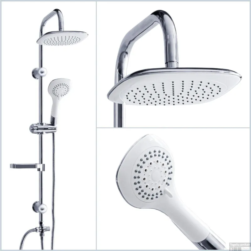 ACTIE Regendouche Eisl Cool White Stortdouche met handdouche Wit Opbouw (excl.kraan) Lage Kosten