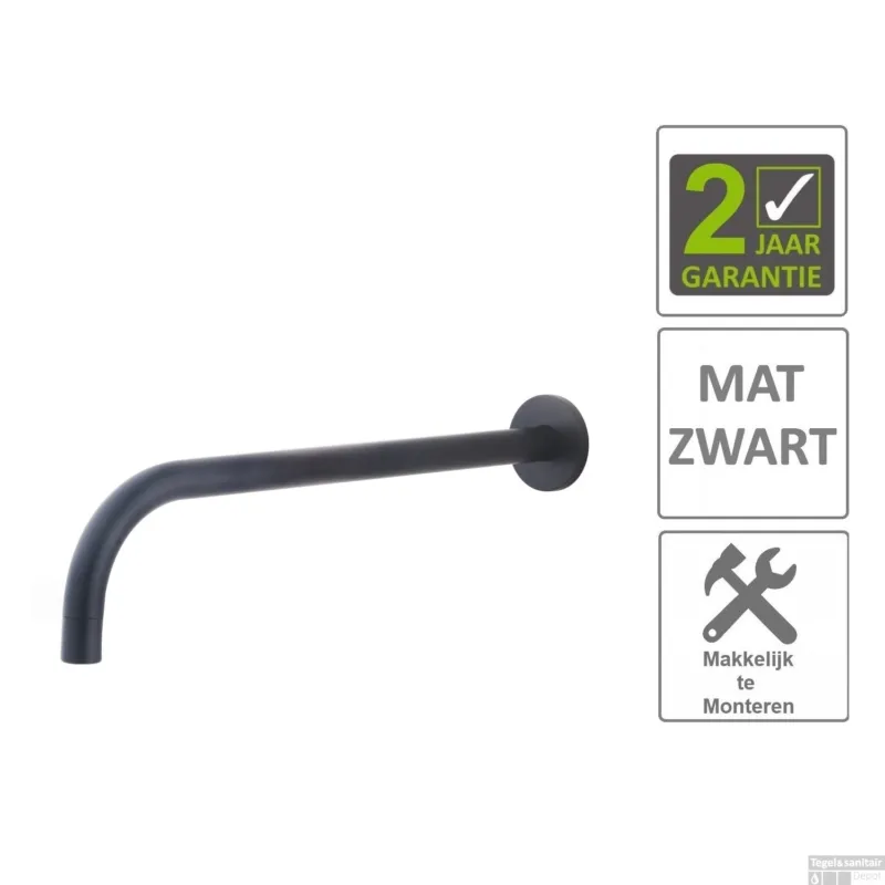 Voordeelprijs BWS Wastafelkraan Fit Rond 18 mm Uitloop 30 cm Mat Zwart