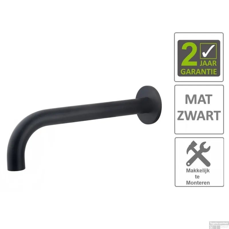 BWS Wastafelkraan Uitloop Rond 26 cm Mat Zwart Betaalbaar