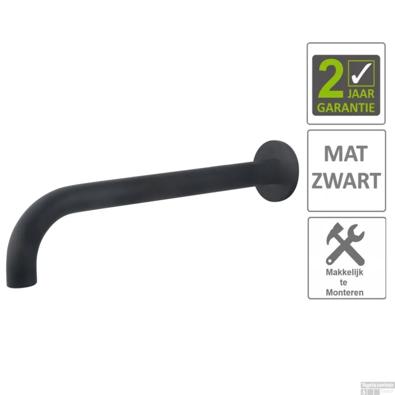 BWS Wastafelkraan Uitloop Rond 31.3 cm Mat Zwart Must-Have