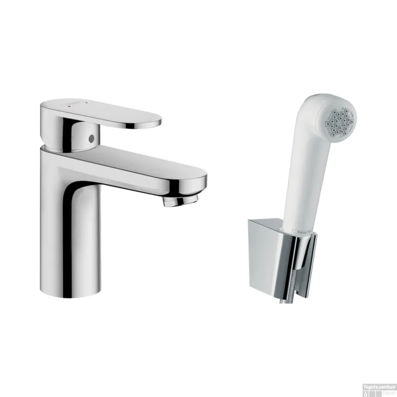 Nieuw Wastafelmengkraan HansGrohe Vernis Blend Eengreeps 100 Met Handdouche en Doucheslang 160 cm Chroom