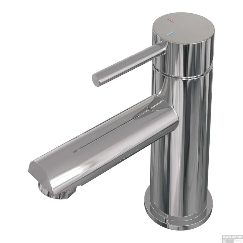 Gereduceerde Prijs Wastafelmengkraan Brauer Chrome Edition Coldstart Opbouw Laag Ronde Hendel Chroom