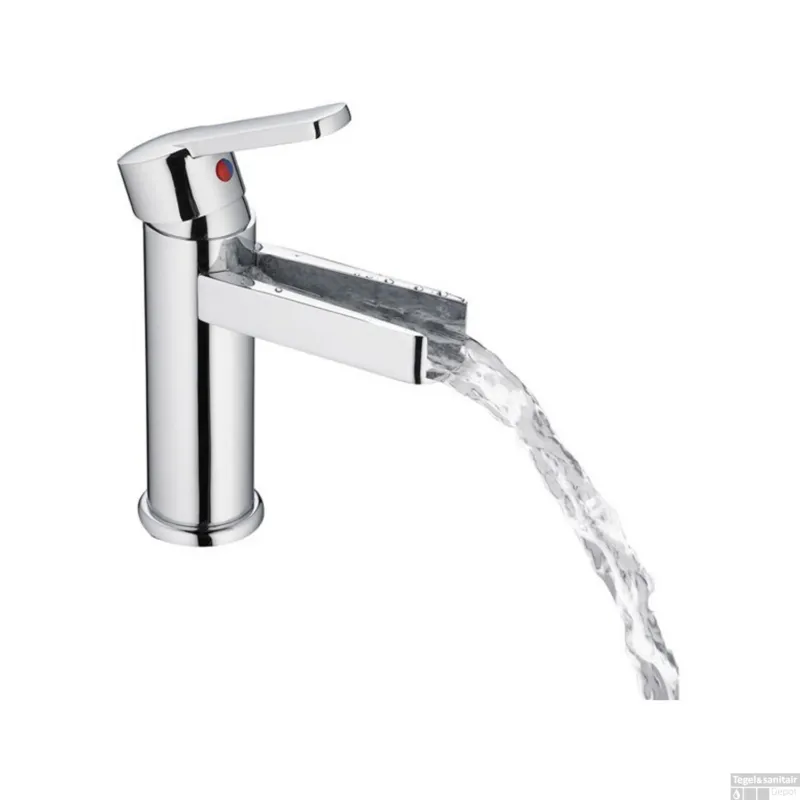 Wastafelkraan Schütte Niagara Watervaluitloop Mengkraan met Waste Chroom Weekendaanbieding