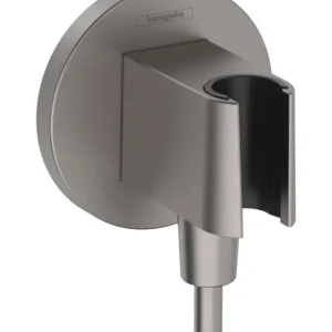 Hansgrohe FixFit S muuraansluitbocht met handdouchehouder, Brushed Black Chrome Snelle Levering