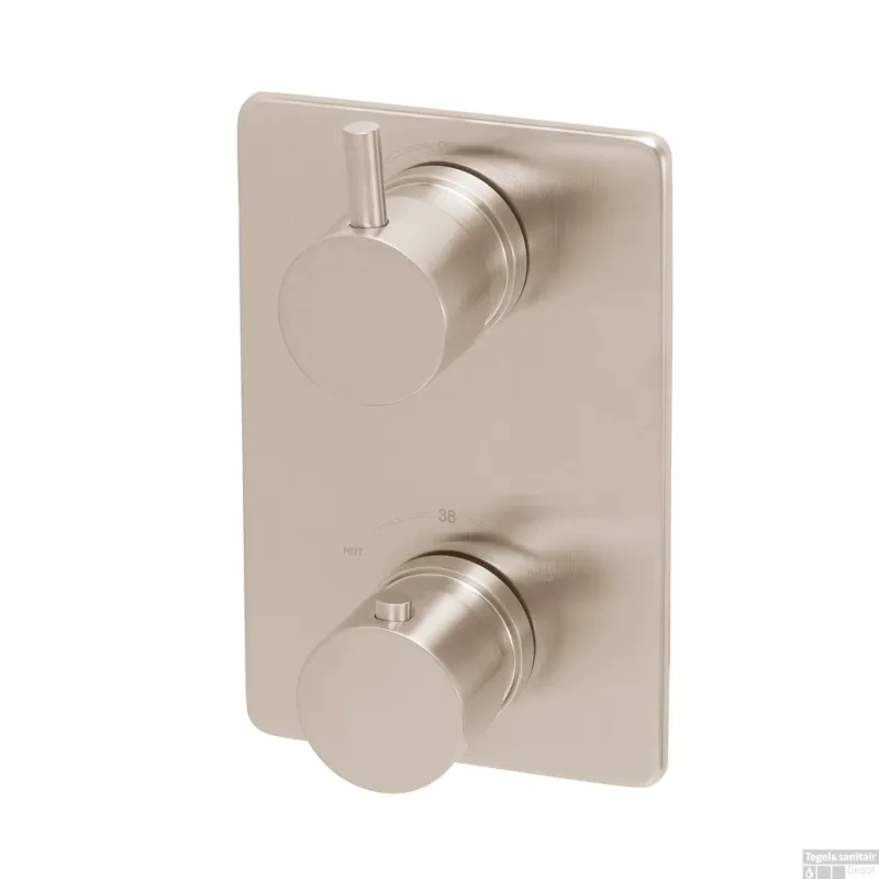 Voordeelprijs BWS Afbouwdeel Round 2-Weg RVS tbv Thermostatisch Inbouwdeel Uni