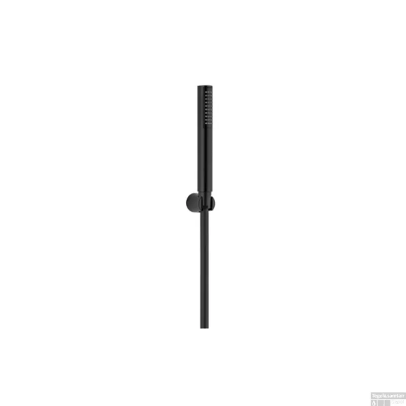 Badset Plieger Napoli Met Handdouche Staafmodel 1 Stand Wandhouder En Doucheslang 150cm Zwart Finale Uitverkoop
