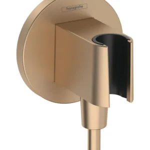 Hansgrohe FixFit S muuraansluitbocht met handdouchehouder, Brushed Bronze Seizoensaanbieding