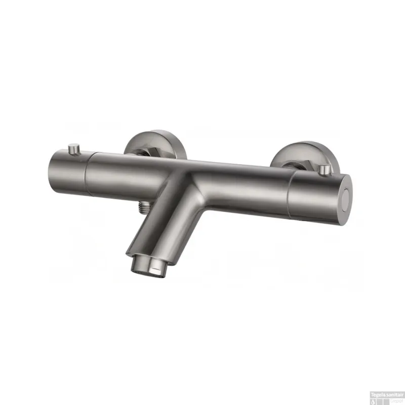 BWS Badkraan Thermostatisch Londen Badkraan h.o.h. 15 cm Geborsteld Staal Fabrieksprijs