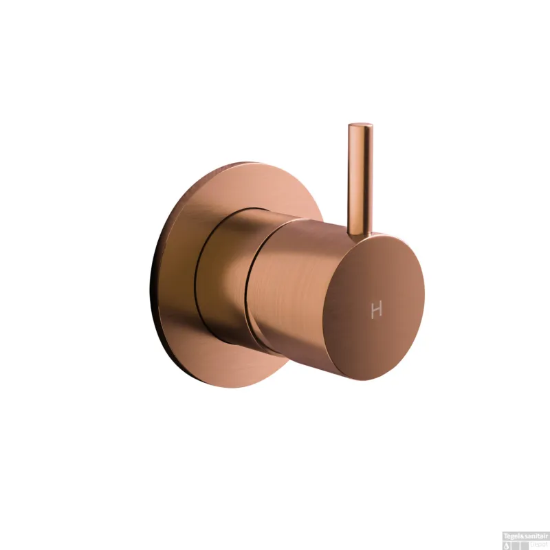 Nieuw Inbouw Stopkraan Hotbath Cobber 1-hendel Geborsteld Koper (Warm) Living Colours