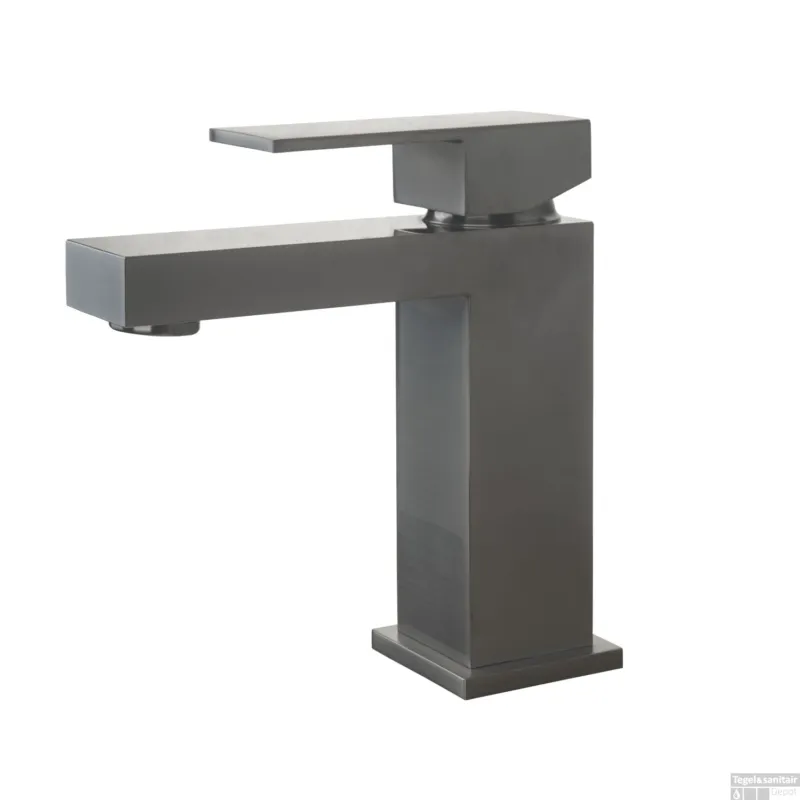 Wastafelkraan BWS Colorato Square Vierkant Gunmetal Favoriet