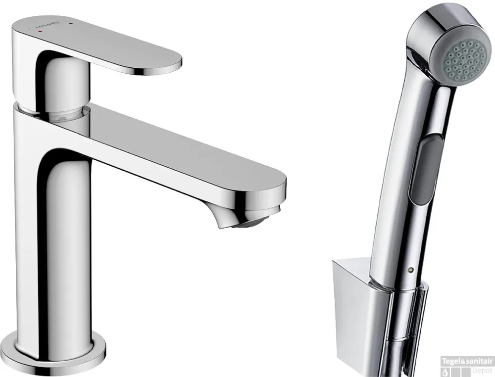 Hansgrohe Rebris S ééngreeps wastafelmengkraan 110 met bidette handdouche en doucheslang 160 cm zonder afvoer, chroom Uitverkoop