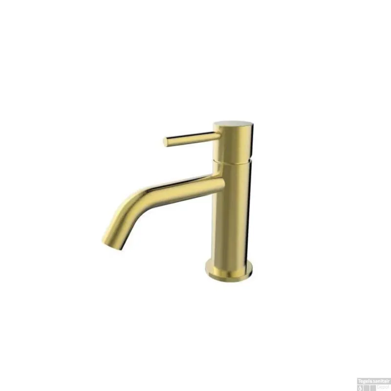 Flitsaanbieding Wastafelmengkraan Opbouw Wiesbaden Style Uitloop 6.5 cm 1-hendel Geborsteld Messing Goud
