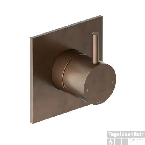 Inbouw Douchemengkraan Hotbath Cobber 1-hendel Vierkant Verouderd Messing Living Colours Gecertificeerd