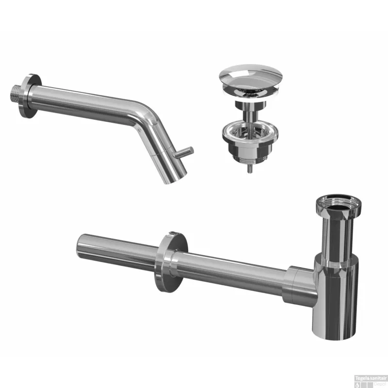 Fonteinkraanset INK Inbouw Ink Inclusief Waste en Design Sifon Chroom Flitsaanbieding