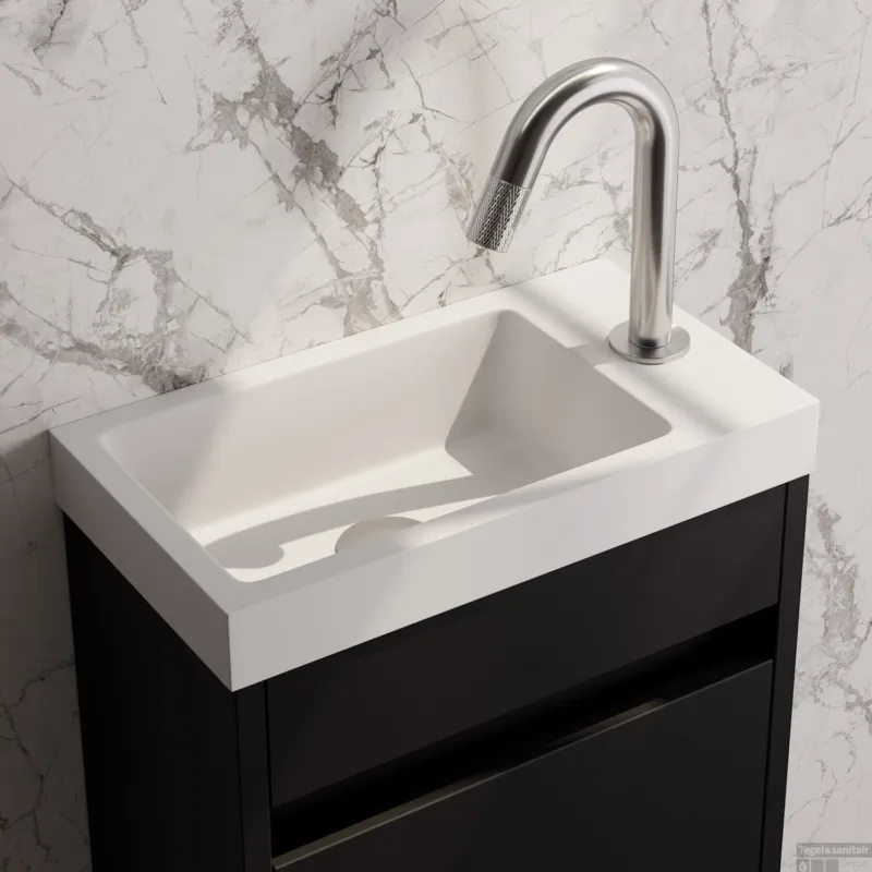 Opbouw Fonteinkraan Brauer Brushed Carving Edition Met Gebogen Uitloop RVS Geborsteld PVD Premium