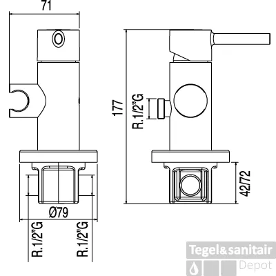 Meest Verkocht Tres Max inbouw mengkraan voor bidet met handdouche 134123
