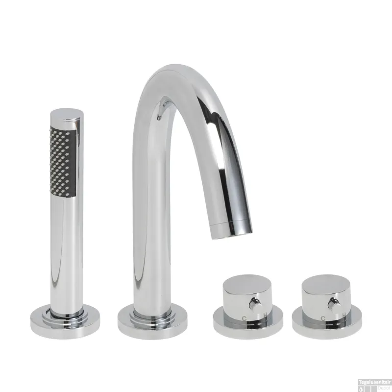 BWS Badrandthermostaat 4Gats Rond Afbouwset Chroom (Exclusief Inbouwdeel) Gratis Retour