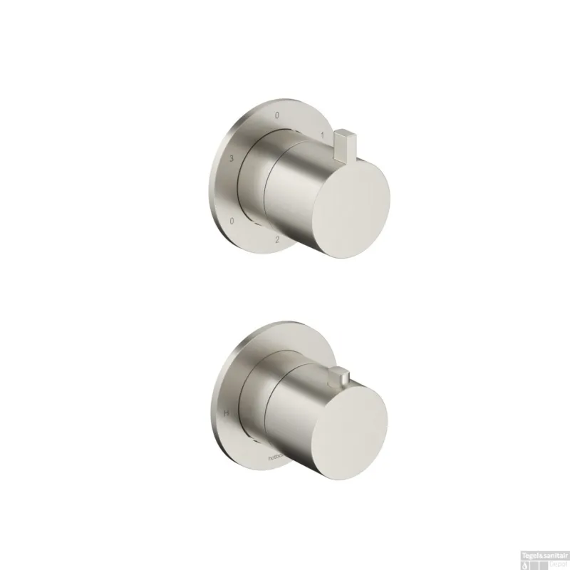 Hete Deal Inbouw thermostaat - Afbouwdeel Hotbath Ace Met 3-Weg Stop-Omstel Geborsteld Nikkel