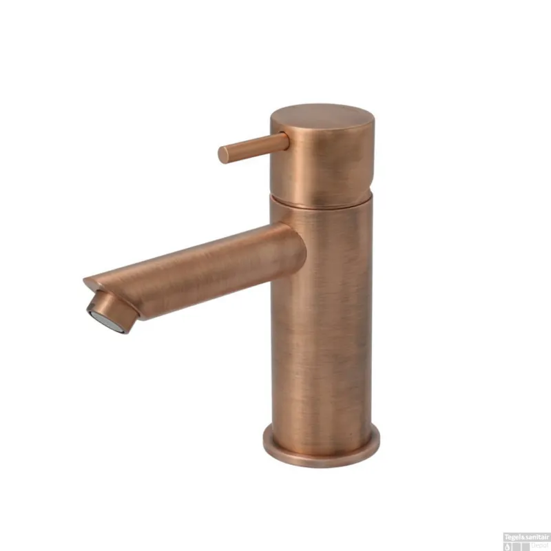 Wastafelmengkraan Hotbath Cobber 1-hendel Recht 14.3 cm Geborsteld Koper Living Colours Must-Have