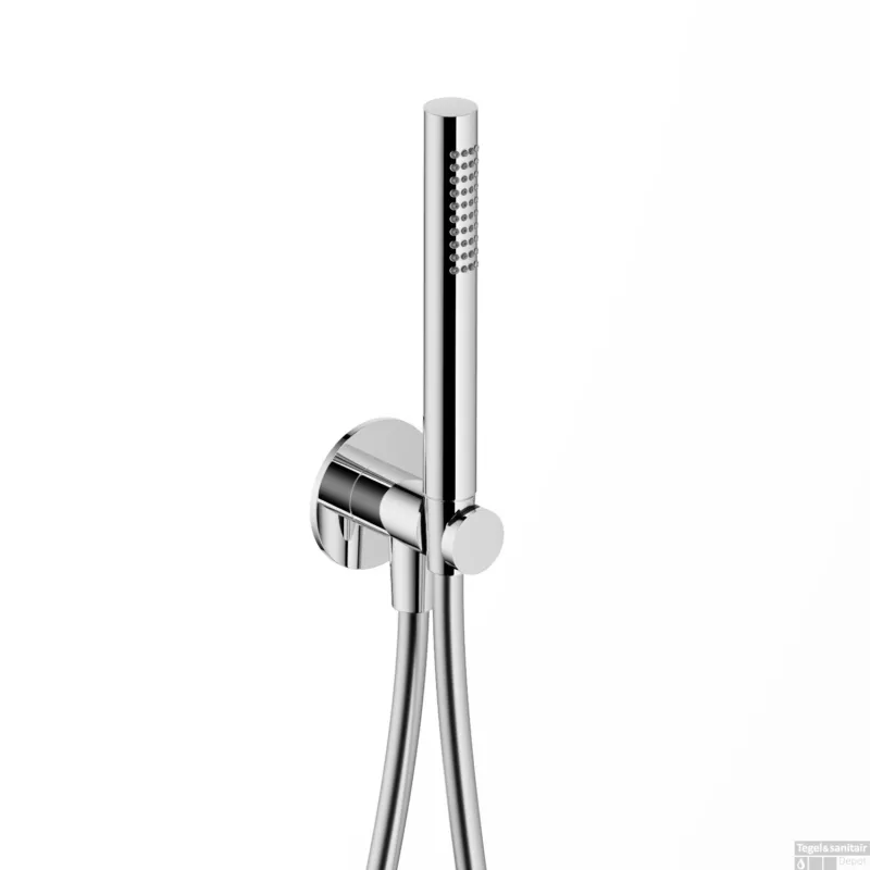 Speciale Aanbieding Handdouche Hotbath Ace Met Wandsteun Met Uitlaat En Doucheslang 150cm Chroom