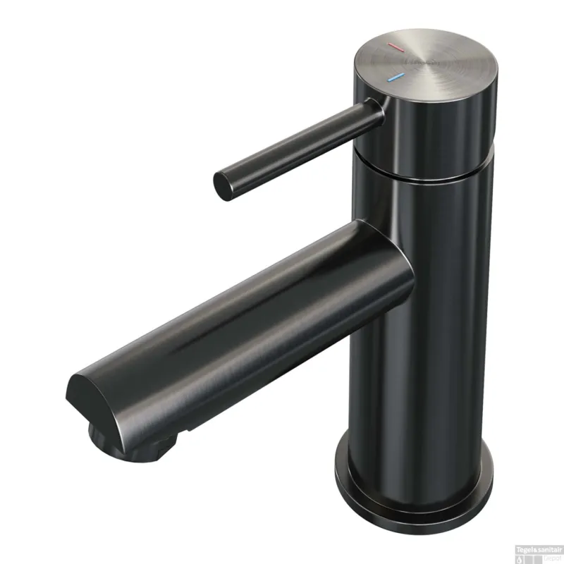Wastafelmengkraan Brauer Gunmetal Edition Coldstart Opbouw Laag Ronde Hendel Geborsteld Gunmetal PVD Must-Have