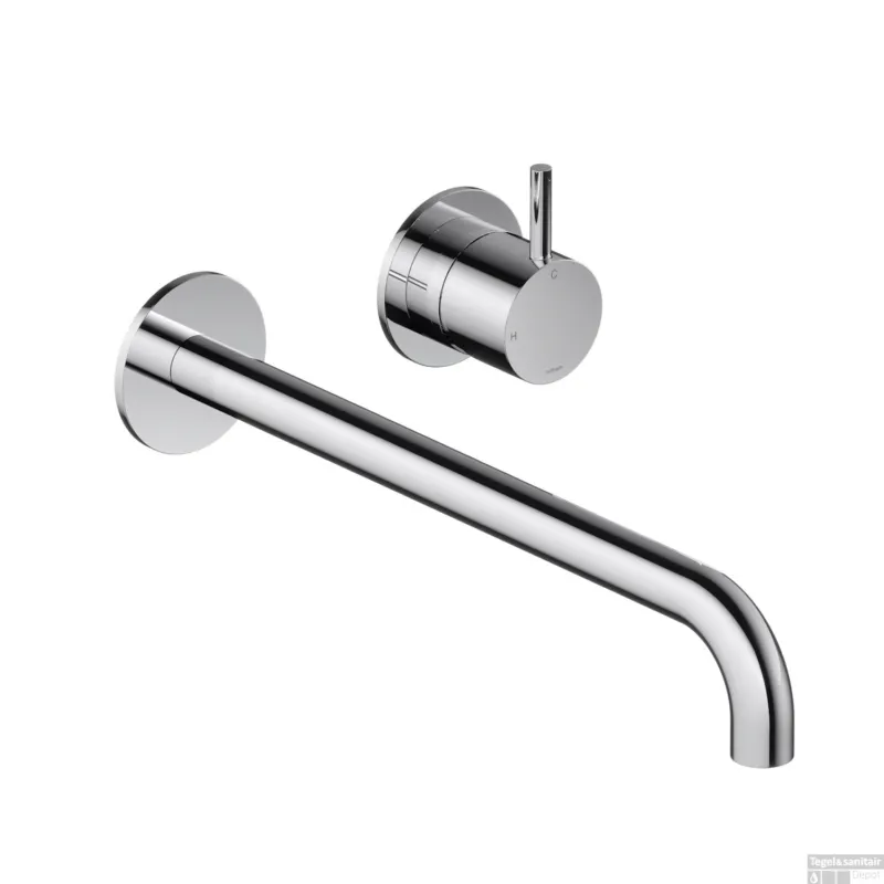 Gereduceerde Prijs Inbouw Wastafelkraan Hotbath Cobber 25 cm Gebogen Uitloop 1-Hendel Chroom