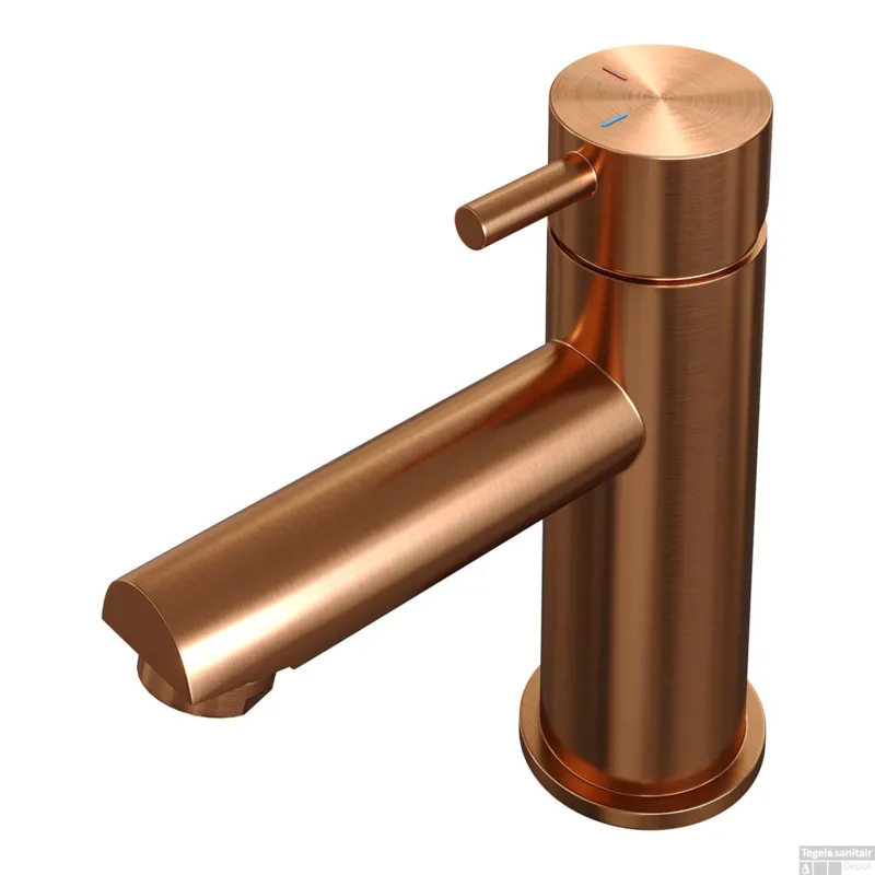Uitverkoop Wastafelmengkraan Brauer Copper Edition Coldstart Opbouw Laag Korte Ronde Hendel Geborsteld Koper PVD
