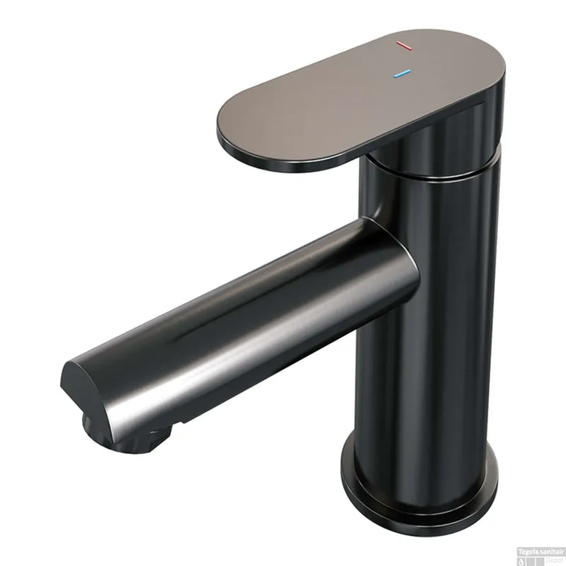 Korting Wastafelmengkraan Brauer Gunmetal Edition Coldstart Opbouw Laag Platte Hendel Geborsteld Gunmetal PVD