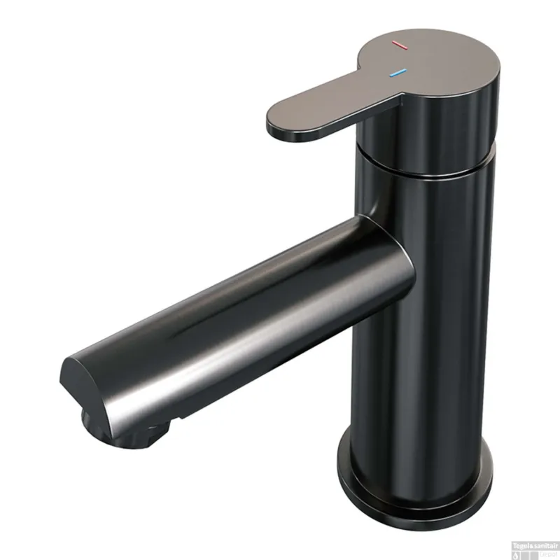 Seizoensaanbieding Wastafelmengkraan Brauer Gunmetal Edition Coldstart Opbouw Laag Korte Platte Hendel Geborsteld Gunmetal PVD