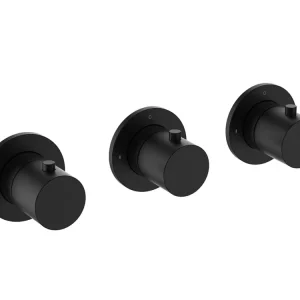 Hete Deal Afbouwdeel Thermostatische Douchekraan Wiesbaden Caral Met 2 Stopkranen Mat Zwart