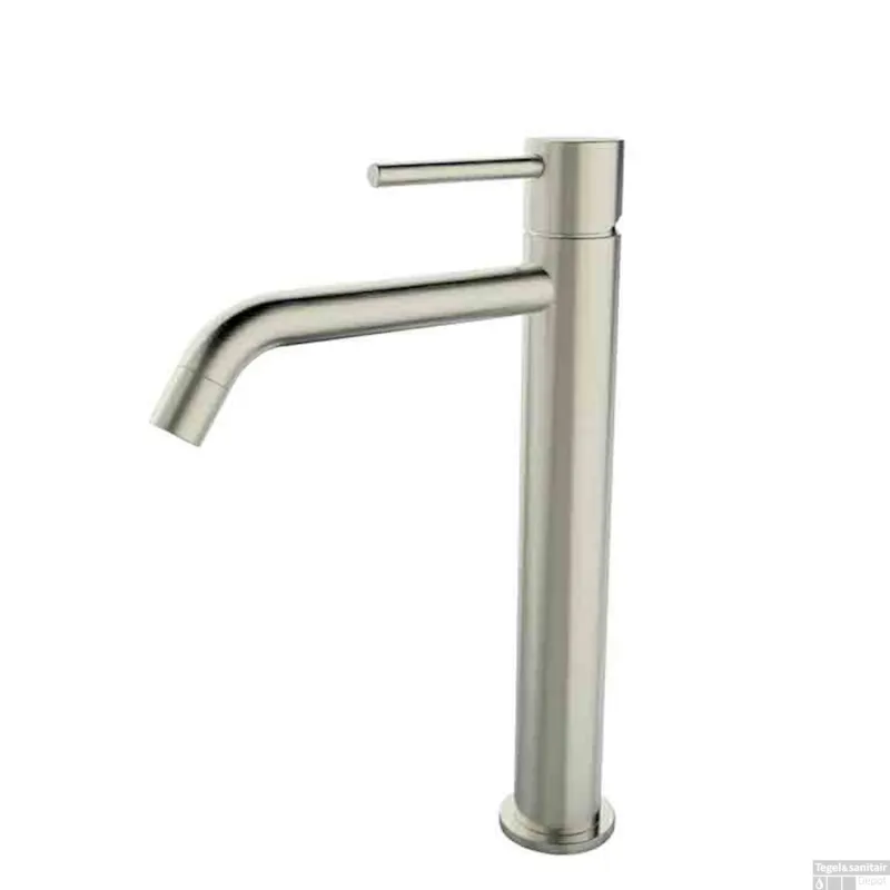 Flitsaanbieding Wastafelmengkraan Hoog Wiesbaden Style XL Uitloop 19.5 cm 1-hendel Geborsteld Staal