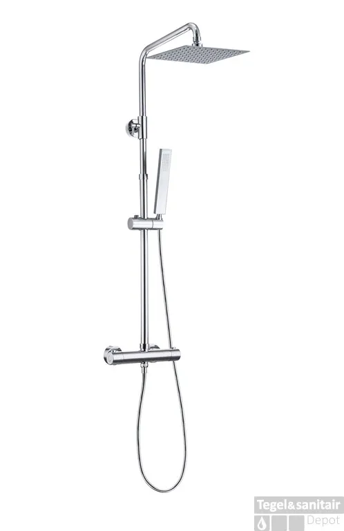 Lage Kosten Regendouche Wiesbaden Rombo Eco Twenty Opbouwset Thermostaatkraan 20cm Chroom