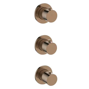 Meest Verkocht Afbouwdeel Thermostatische Douchekraan BWS Cemal Met 2 Stopkranen Geborsteld Brons Koper PVD