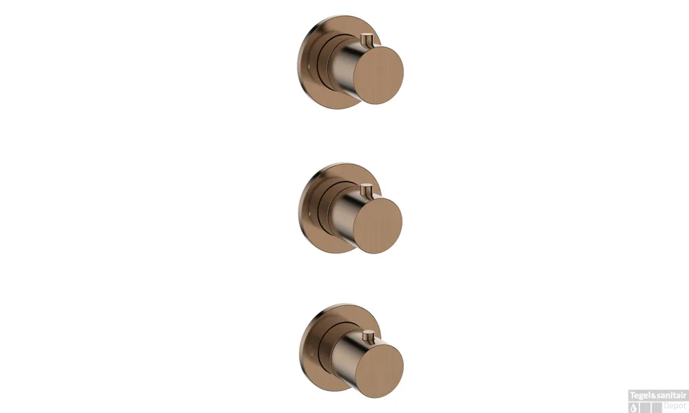 Meest Verkocht Afbouwdeel Thermostatische Douchekraan BWS Cemal Met 2 Stopkranen Geborsteld Brons Koper PVD