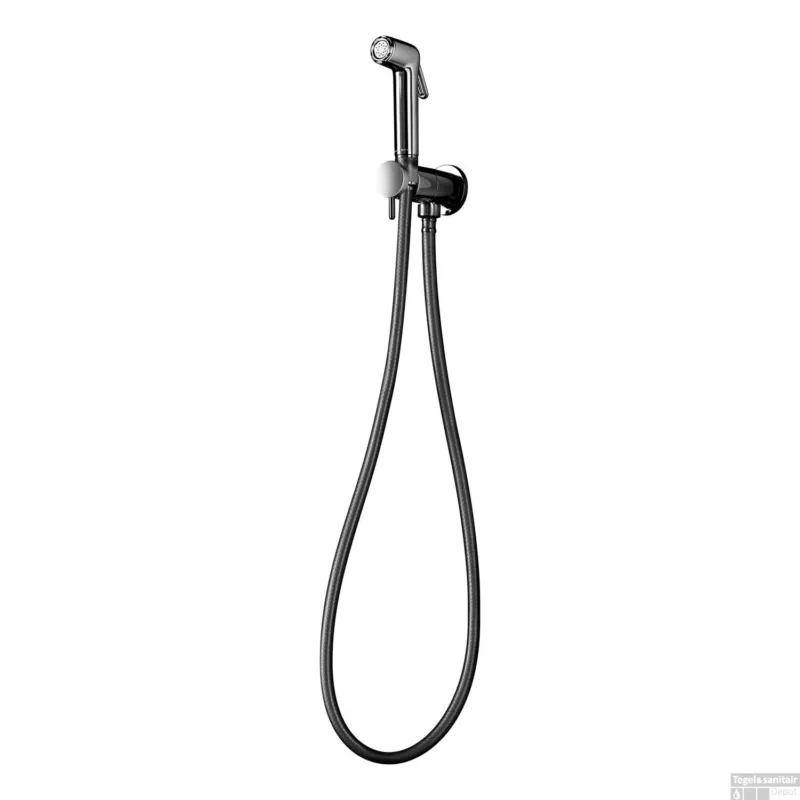 Rechtstreeks Van De Fabrikant Knijphanddoucheset Hotbath Mate Met Doucheslang 150 cm En Houder Met Stopkraan Geborsteld Nikkel