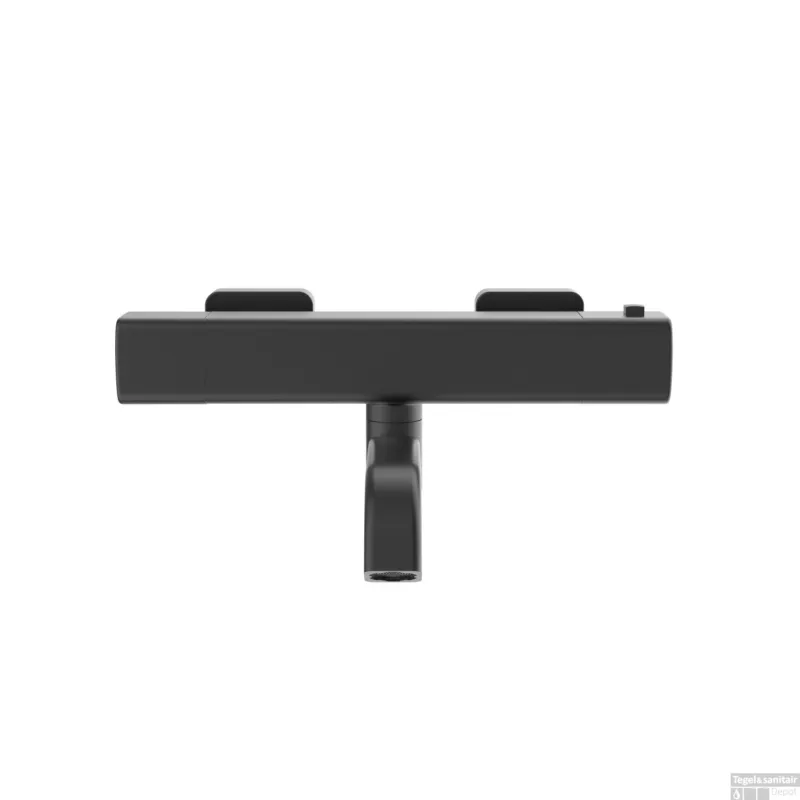Badkraan Opbouw Wiesbaden Rain Thermostatisch Mat Zwart Favoriet