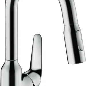 Op = Op Hansgrohe Focus M42 ééngreeps keukenmengkraan 180 met uittrekbare vuistdouche, 2 straalsoorten, chroom
