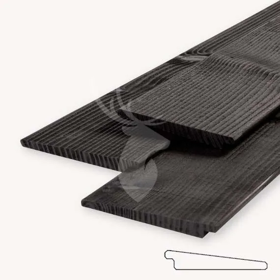 Douglas zweeds rabatdeel | zwart gespoten | 19,5 cm | 300 cm Uitverkoop