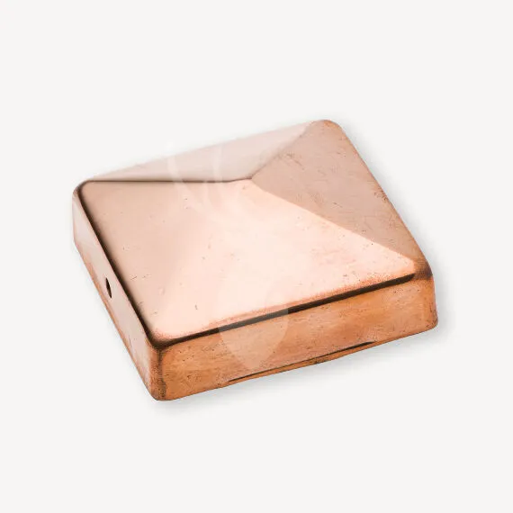 Nieuw Paalornament piramide | koper | 7x7 cm