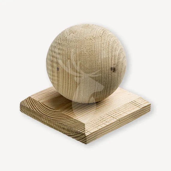 Op = Op Paalornament bol | hout | 7x7 cm
