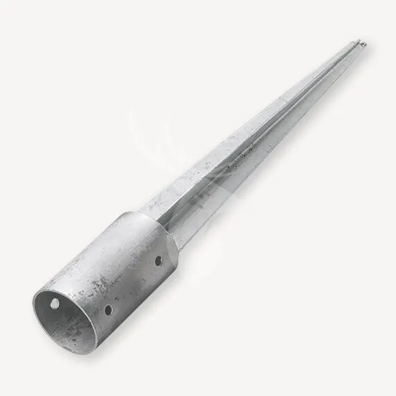 Ronde paalhouder | met punt | verzinkt | 8 cm | 60 cm Gratis Retour
