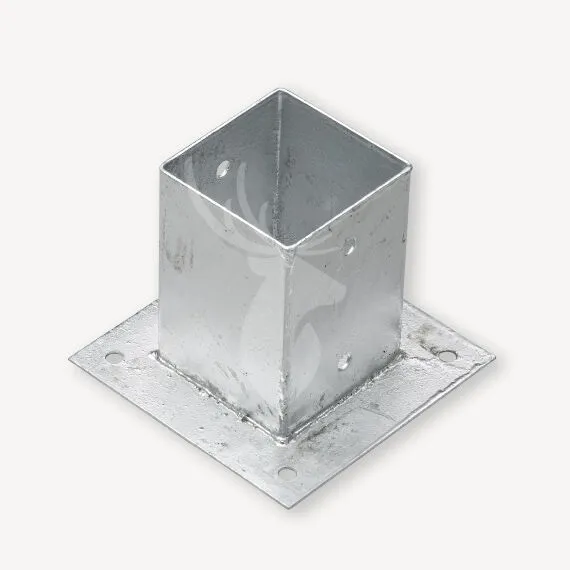 Paalhouder | platte plaat | verzinkt | 7x7 cm | 15 cm Laatste Kans