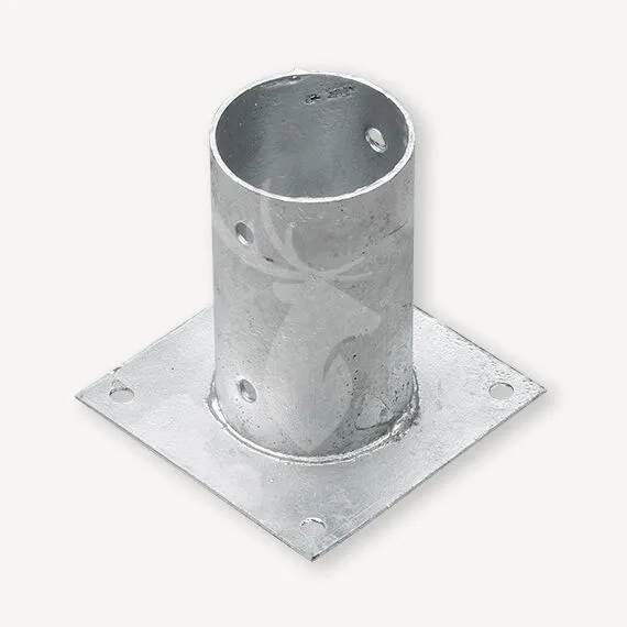 Ronde paalhouder | platte plaat | verzinkt | 10 cm | 15 cm Aanbieding