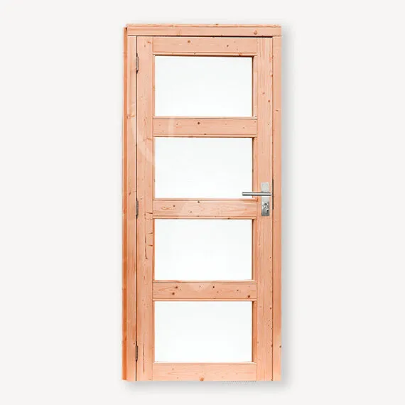 WV Douglas glasdeur 4-ruits melkgl. | 201x90 cm | rechtsdr. Weekendaanbieding