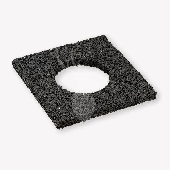 Rubber tegeldrager 120x120 mm met gat | dikte 5 mm Premium