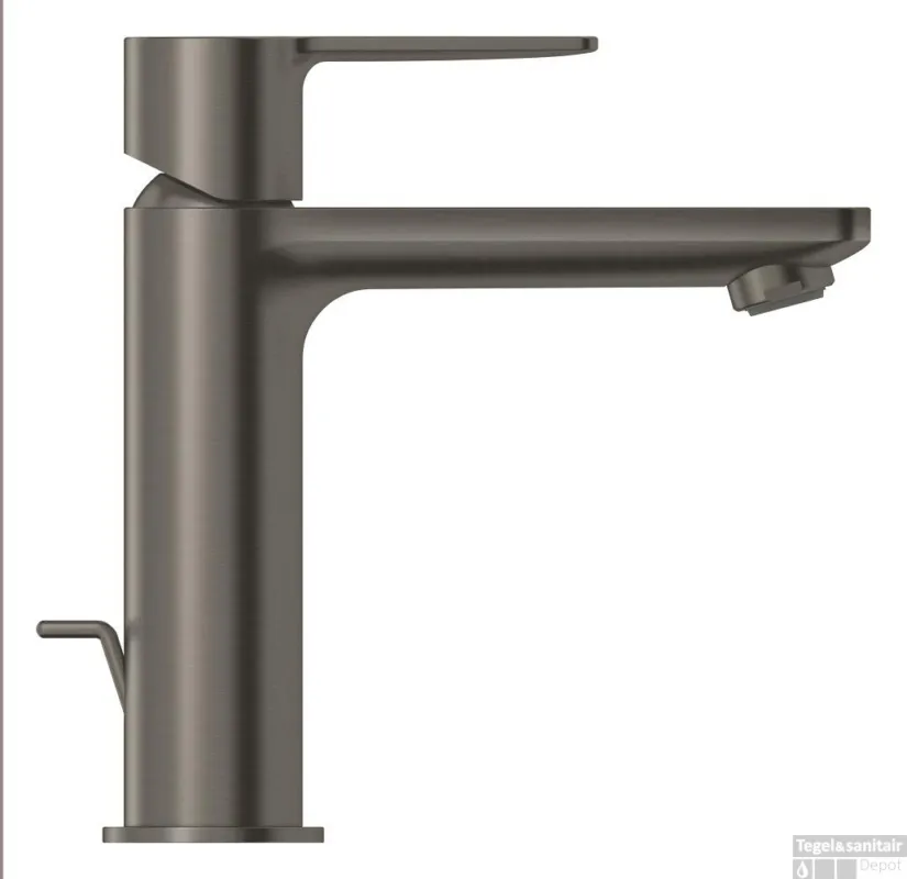 Weekendaanbieding Wastafelmengkraan GROHE Lineare New S-Size M/Waste Hard Graphite Geborsteld